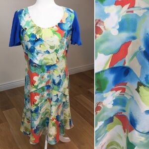 Sundance 100% Silk Floral Midi Dress Size 10